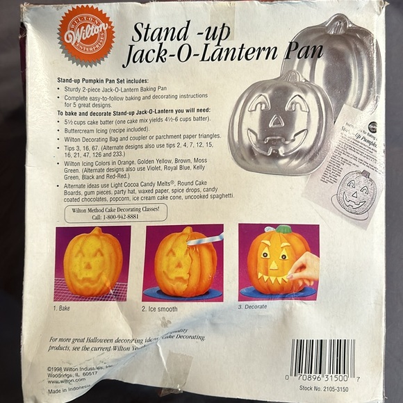 NIB Vintage Wilton Halloween Cake Pan 3D Stand Up Pumpkin Head - Picture 3 of 7